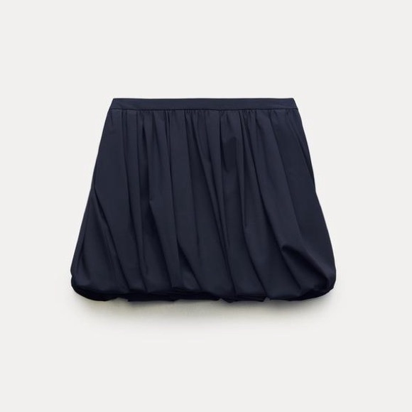 ZARA NAVY BALLOON SKIRT - Picture 7 of 10
